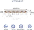 6 Light Vanity Light Brushed Nickel Bathroom Lighting Fixtures Over Mirror, Modern Bathroom Light with Clear Glass Shade, Farmhouse Vanity Lights