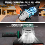 Hoteche 9-Inch Angle Grinder 4-HP Grinding and Cutting Tool Fits 7/8" Hole Size Wheels with Rotatable Handle and Lock-On Switch