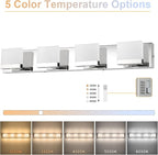 SineRise LED Modern Bathroom Vanity Light Fixtures (4-Light, 30-Inch, 5CCT), Chrome Modern Acrylic Bathroom Wall Lighting Fixtures Over Mirror (3000K/3500K/4000K/5000K/6000K)
