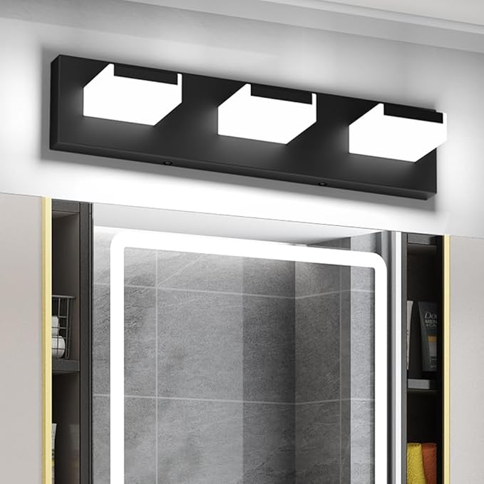 Aipsun Modern 3-Light LED Bathroom Vanity Light Fixtures - White Light 6000K Over Mirror