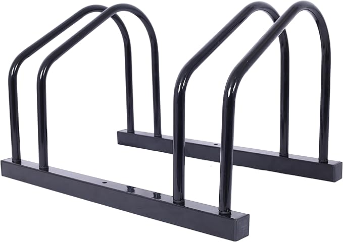 Bike Floor Stand for Indoor Garage Outdoor Parking 22”-28" Wheel Tire Width up to 2.15" Bikes Storage Rack with Mounting Holes for Floor or Wall Mount for 2 Bicycles