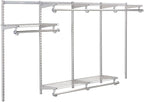 Rubbermaid Configurations Custom Closet Kit 4-8 Ft. Adjustable Metal Wire Shelving Titanium Finish Expandable Organization System Hardware Included for Home Closet/Pantry/Laundry/Mudroom