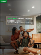 zouzai 6 Inch 5CCT Ultra-Thin LED Recessed Ceiling Light with Junction Box, 2700K/3000K/3500K/4000K/5000K Selectable, 12W Eqv 110W,Dimmable, led can Lights- ETL and Energy Star Certified【 6 Pack 】