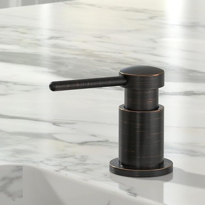 Lava Odoro Bronze Soap Dispenser for Kitchen Sink, Modern Brass Built in Countertop Pump Dispenser with 18 Oz Refillable Bottle, Kitchen Soap and Lotion Dispenser Spot-Free, Oil Rubbed Bronze, KSD-21