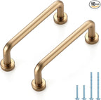 JOY DECOR Cabinet Pulls – 3 Inch Hole Center, Champagne Bronze, 10 Pack, Zinc Alloy Cabinet Handles for Drawers & Cupboard – Vintage Style Hardware for Kitchen, Bathroom, Dresser, Furniture Makeover