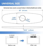 10 Inch Sink Faucet Hole Cover Deck Plate, 304 Stainless Steel Escutcheon Plate for 1 or 3 Hole Kitchen or Bathroom Sink Faucet, Matte Black Finish for Pull Down/Pull Out and Mixer Tap