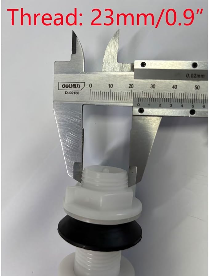 T Tulead Toilet Repair Kit Flush Valve Replacement Parts Flush Valve 8.27" Height(Including Washer), Fill Valve Thread 23mm/0.9", Drain Outlet Dia: 64mm/2.52"