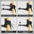 Laser Level Pole with Tripod, Telescoping Laser Level Tripod, 15.7Ft./4.8M with 1/4-Inch by 20-Inch Laser Mount for Rotary and Line Laser Level, 5/8"-11 Adapter Nut Included