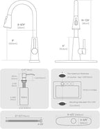 APPASO Touchless Kitchen Faucet Black, Side Motion Sensor Activated Hands-Free Kitchen Faucet with Pull Down Sprayer, Smart One-Handle Pulldown Kitchen Sink Faucet, Matte Black