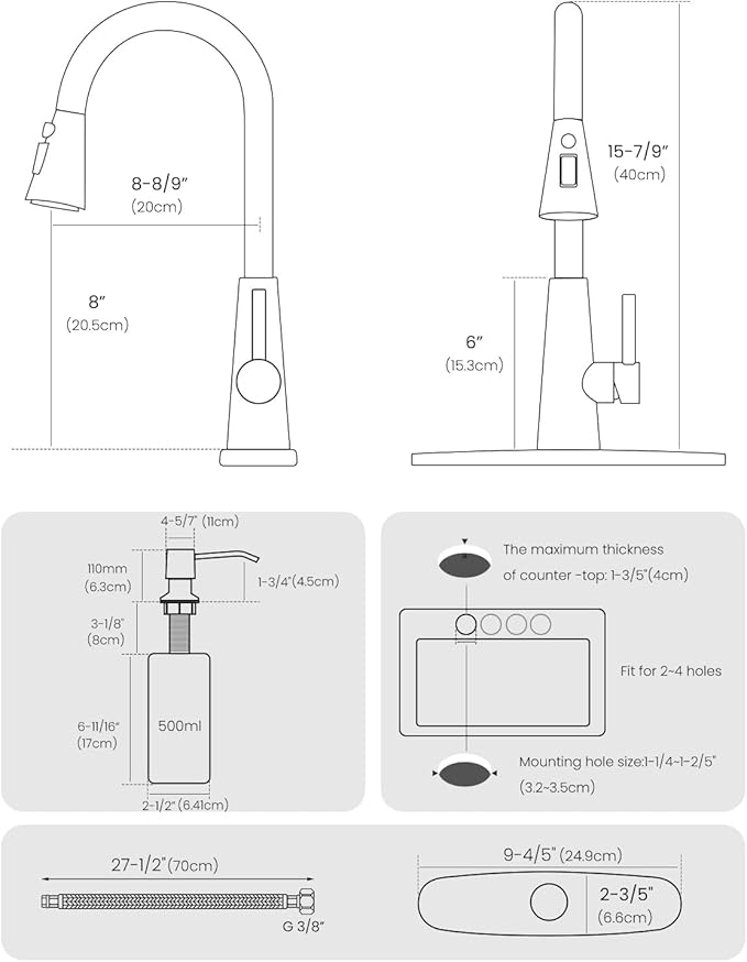 APPASO Touchless Kitchen Faucet Black, Side Motion Sensor Activated Hands-Free Kitchen Faucet with Pull Down Sprayer, Smart One-Handle Pulldown Kitchen Sink Faucet, Matte Black