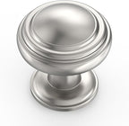 Amerdeco 10 Pack Brushed Satin Nickel Cabinet Knobs Single Hole Cabinet Pulls 1 Inch Drawer Knobs for Bathroom Cabinets ZH0086