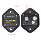 Hi-Amp 100 Amp Circuit Breaker with Manual Reset for Car Audio RV Truck Boat Marine, DC 12V - 48V | Waterproof IP67 Protection 100A Panel Mount