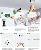 zouzai 3 Inch 5CCT Gimbal Led Recessed Lighting with Junction Box, 2700K/3000K/3500K/4000K/5000K Selectable, 7W Eqv 80W, 360°+90° Adjustable Recessed Lights, 798LM Brightness - ETL (White, 1 Pack)