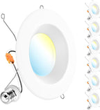 Sunco 6 Pack Recessed Lighting 6 Inch, Retrofit Can Lights, 965LM, 13W (75W Equivalent), Selectable CCT 2700K/3000K/3500K/4000K/5000K, Dimmable, Baffle Trim, Damp Rated UL