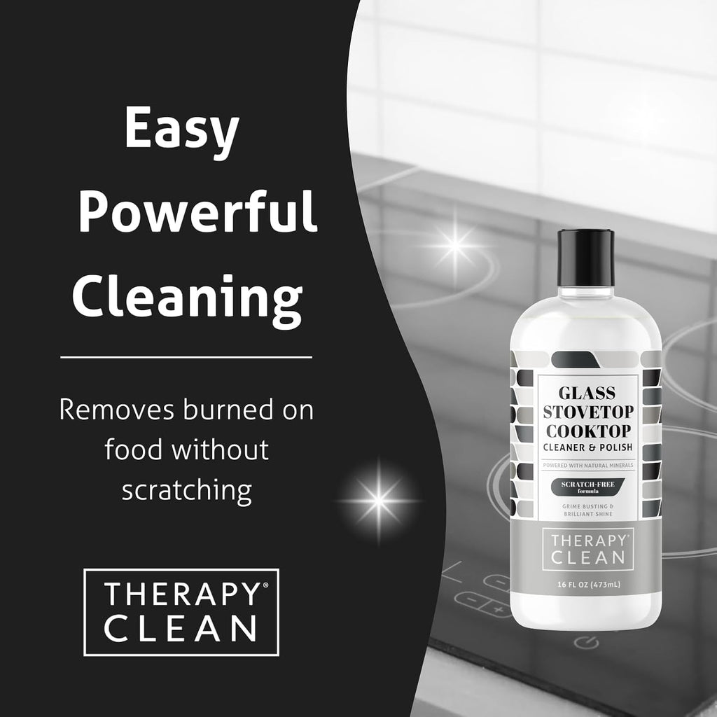 Therapy Glass Stove Top Cleaner 16 fl oz. (2 Pack) - Safe for Ceramic, Electric, Induction Stovetops
