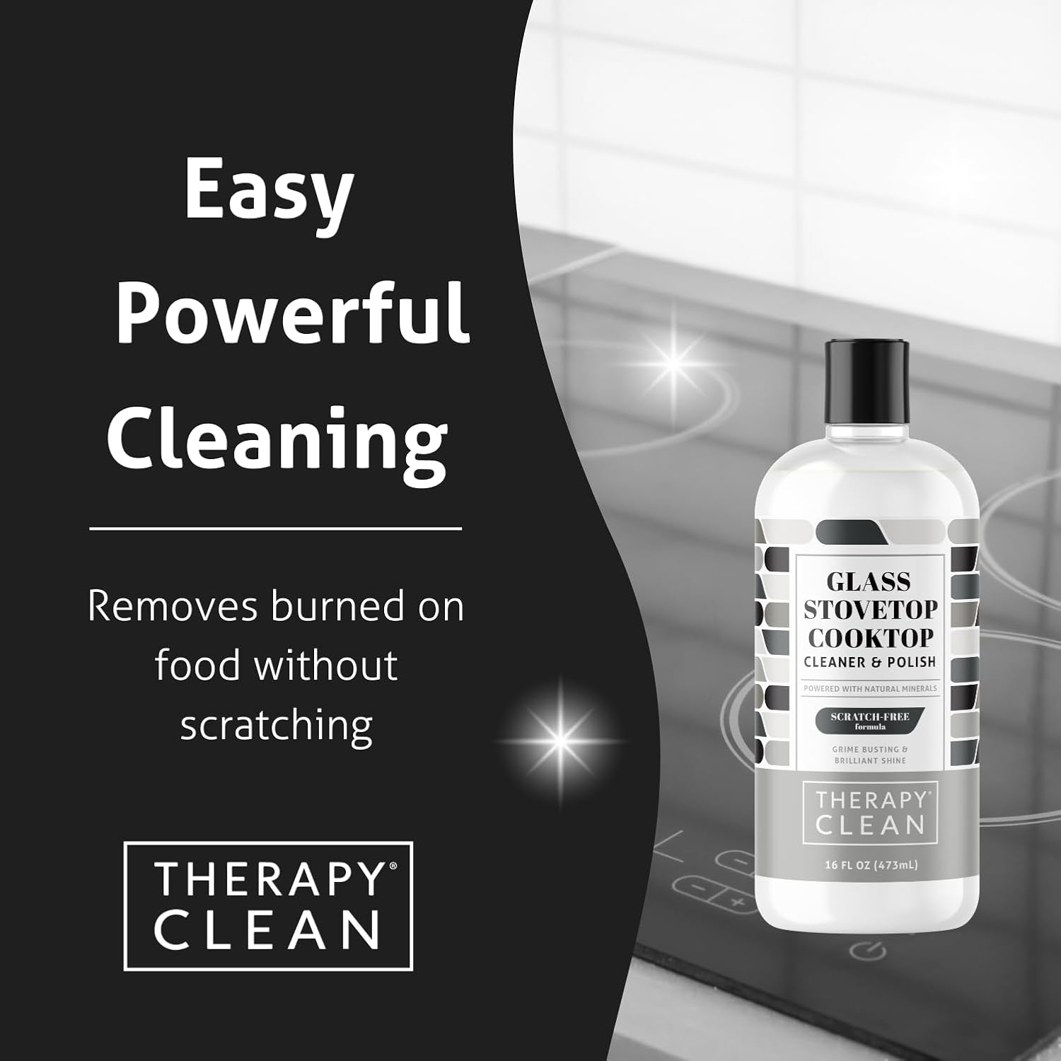 Therapy Glass Stove Top Cleaner 16 fl oz. (2 Pack) - Safe for Ceramic, Electric, Induction Stovetops