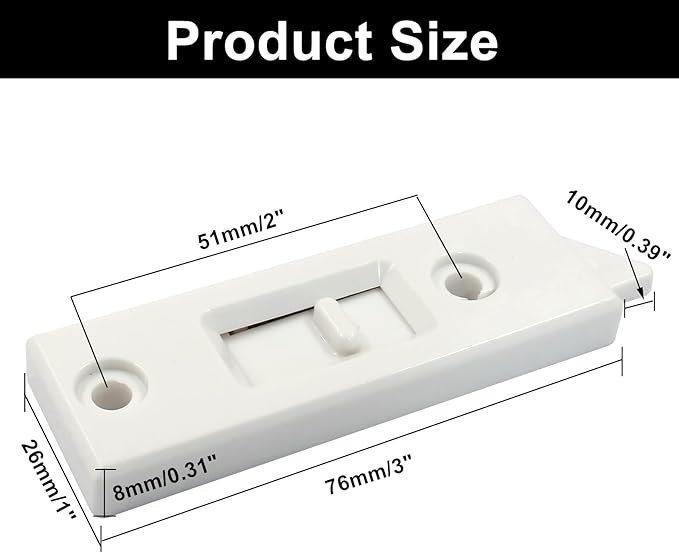 Window Latch Locks Replacement Window Parts and Hardware, Plastic Spring Loaded Sliding Window Tilt Latch for Home Window Accessories, Pack of 12 (White)