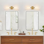 Wall Sconces Set of Two, Hardwired Brushed Gold Bathroom Sconces Wall Lighting with Clear Glass, Modern Sconces Wall Decor Set of 2 Bathroom Light fixtures for Mirror Hallway (Bulbs Not Included)