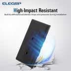 ELEGRP Decorator Wall Receptacle Outlet, Tamper Resistant 15A 125V Standard Electrical Wall Outlet, Residential Grade, Self-grounding, with Screwless Wall Plate, UL (10 Pack, Glossy Black)