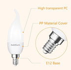 Flickering Light Bulbs, 3 Modes LED Flicker Effect Light Bulb, E12 Base Flame Light Bulb with Gravity Sensor, Fire Light Bulbs Halloween Home Party (6 Pack-E12)