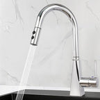 Hibbent Pull Out Sink Sprayer, 2 Function Kitchen Faucet Head, Bathroom Pull Down Spray Head with G1/2 or 13/16 Inch Male Connector, Chrome