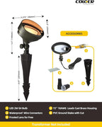 COLOER Die-cast Brass LED Landscape Flood Lights Outdoor, 2W 9-17 Volt Low Voltage Wall Wash Lighting, Outdoor Floodlight for Illuminating Signs, Walls and Plant Material(501B,1-Pack with G4 Bulb)