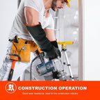 North Tower Heavy-Duty Latex Chemical Resistant Gloves - Reusable Long Rubber Dishwashing Gloves with Forearm Protection for Men - Waterproof, Industrial Safety Gear,18“，2 Pair