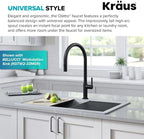 KRAUS Oletto High-Arc Single Handle Pull-Down Kitchen Faucet in Matte Black, KPF-2821MB
