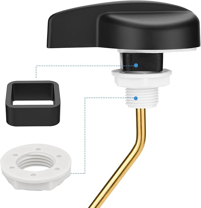 Compatible with TOTO Toilet Handle Replacement Parts Kit, Universal THU068#CP Trip Lvr for St743S Side Mount Toilet Flush Tank Lever Handle for TOTO Kohler Toilet Tank, 1-Pack Matte Black