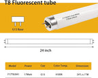 12 Pack 24 inch 17Watts F17T8 Fluorescent Bulb, F17T8/841 4100K Cool White,2ft T8 Fluorescent Tube Light,Medium Bi-Pin (G13) Base,1400 Lumens