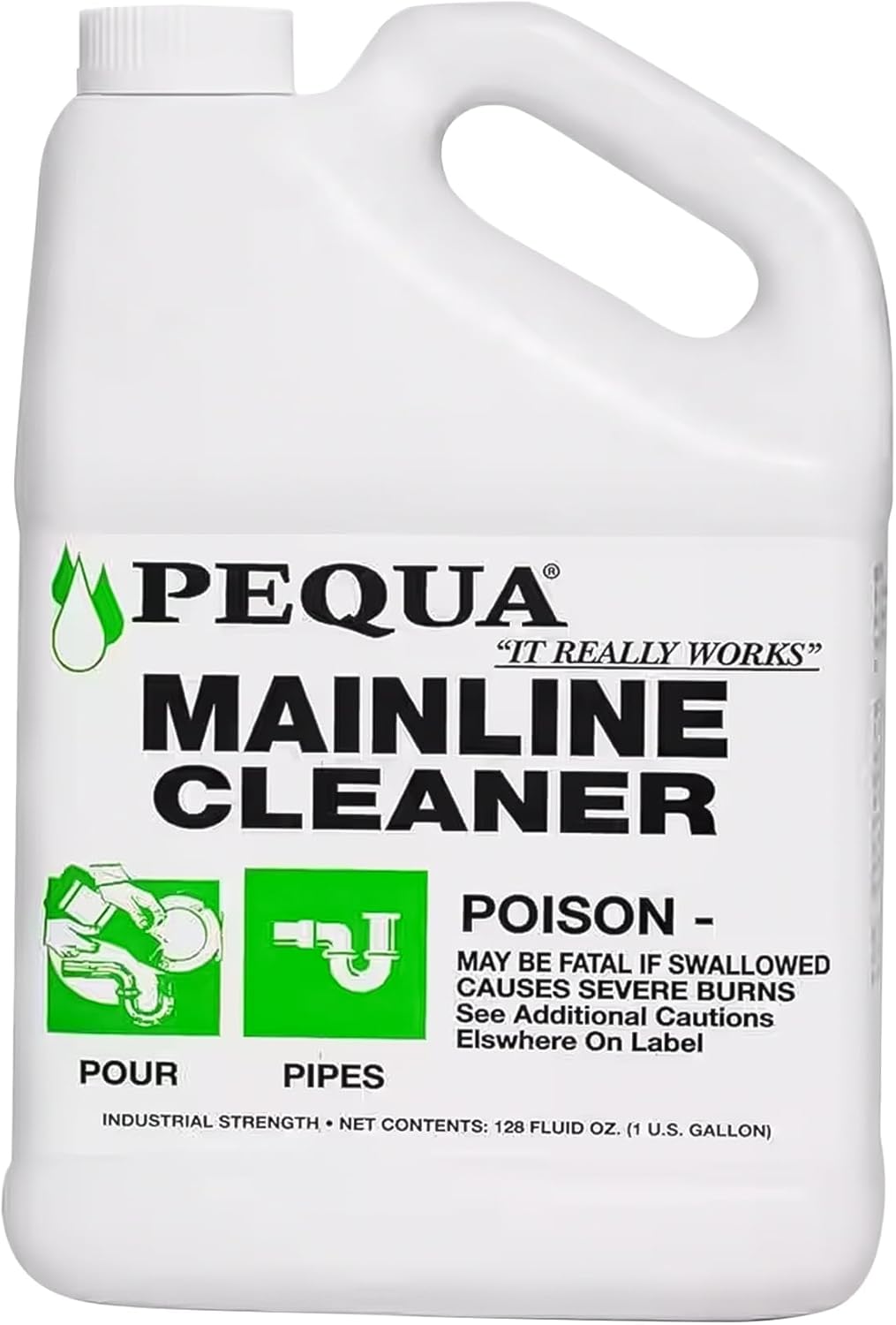 PEQUA INDUSTRIES Main Line Cleaner - Heavy-Duty Main Drain Opener for Drain Pipes, Sewer Lines and Septic Tanks, Dissolves Hairs and Organic Matter, Safe for All Septic Systems (1 Gallon (Pack of 1))