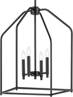 Kichler Madden 25.5" 4 Light Pendant in Black, Soft Modern Fixture, for an Entryway, Breakfast Nook, Laundry Room, (25.5" x 16"), 52722BK