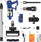 Cordless Vacuum Cleaner for Home, 45Kpa 300W 60Mins Stick Vacuum Cleaner with Touch Screen, 8-in-1 Rechargeable Battery Cordless Vacuum, LED Lightweight Vacuum for Pet Hair Carpet Hardwood Floors