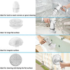Electric Spin Scrubber, Bathroom Cleaning Brush Shower Scrubber Portable Rechargeable, Power Scrub Brush for Bathtub Sink Tile Grout Window Sill Kitchen Stove Cooker, Household Cleaning Tools