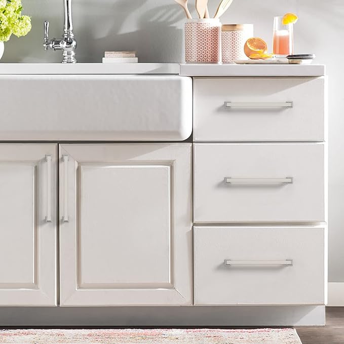 10 Pack 6.25 Inch Brushed Satin Nickel Cabinet Pulls - Kitchen Cabinet Hardware and Handles for Cabinets and Cupboards