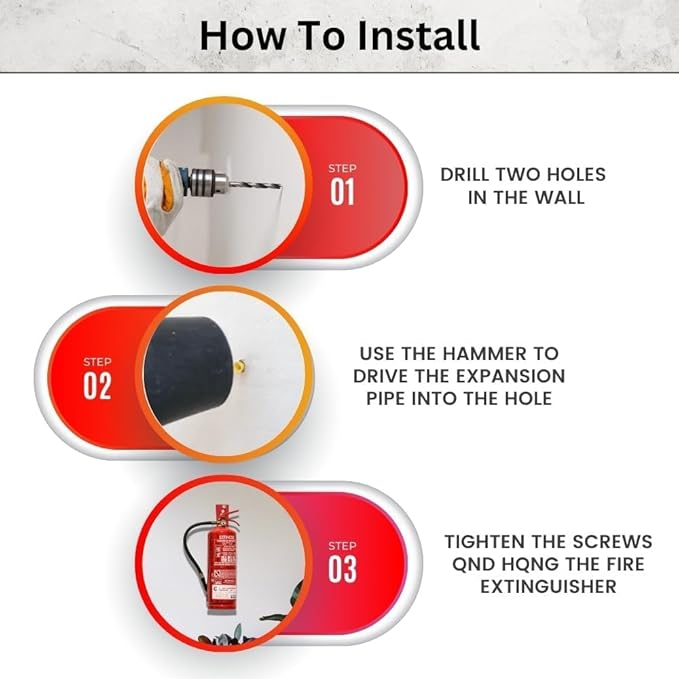 Fork Fire Extinguisher Mount, Wall Hook, Red, (2 Brackets)