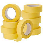 Lichamp 10-Pack Automotive Refinish Masking Tape Yellow 36mm x 55m, Cars Vehicles Auto Body Paint Tape, Automotive Painters Tapes Bulk Set 1.4-inch x 180-foot x 10 Rolls (600 Total Yards)