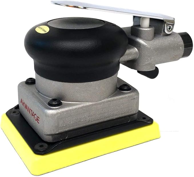 AirVANTAGE Industrial-Grade Orbital Pneumatic 3" x 4" Jitterbug Air Sheet Sander Non-Vacuum, 1/4 in. NPT Air Inlet (NV: Hook & Loop)