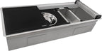 Ruvati 45-inch Two-Tiered Ledge Workstation Kitchen Sink - Undermount Kitchen Sink - 16 Gauge Stainless Steel Kitchen Sink with Brushed Finish hides scratches - RVH8335