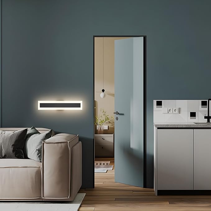 LamQee 15.8 Inch Long Outdoor Wall Lights Modern Exterior Lighting Fixtures for House, Waterproof 3000K 11W 550LM LED Linear Outdoor Wall Sconces Lighting for Porch Patio Garage Door Yard Indoor