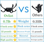 Heavy Duty Swivel Coat Hook Space Saving Towel Rope Hook Wall Mount Triple Swing Arms for RV Bathroom Kitchen Garage,Matt Black