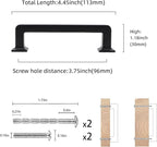 COTYKILEY 10 Pack 3.75 Inch(96mm) Matte Black Kitchen Cabinet Handles Cabinet Pulls Cabinet Door Handles Kitchen Cabinet Hardware Cupboard Drawer Pulls Dresser Handles