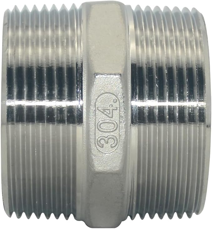 1/8" ~3" NPT Male Threaded Hex Nipple,Stainless Steel 304 Quick Coupler Pipe Fitting (2.5")