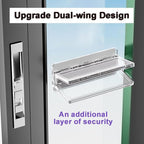 Sliding Door Lock for Child Safety 2 Pack, Sliding Patio Door Lock for Child Proof, Glass Window Door Stopper for Childproof, Childproof Window Lock for Toddler Kids and Baby Proofing（Clear）