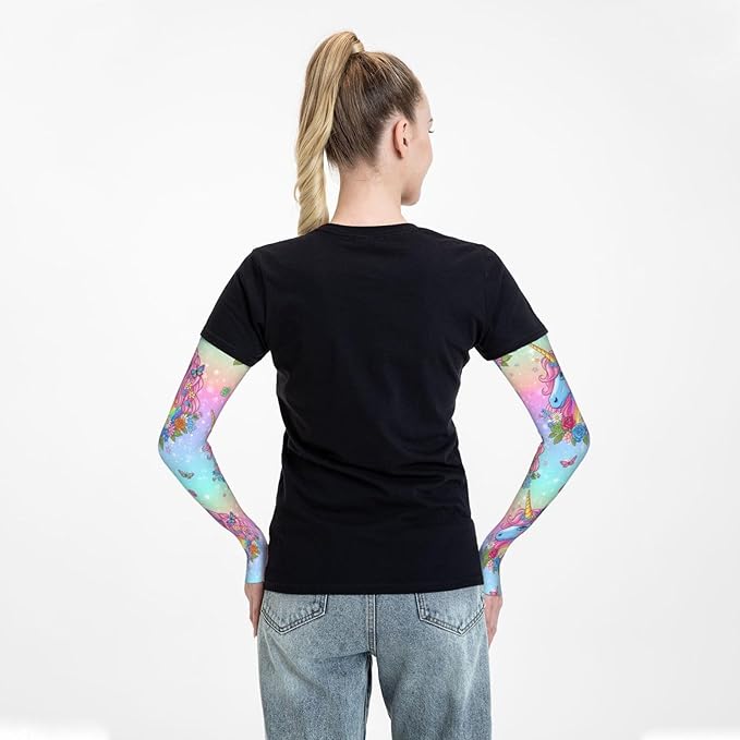 Men Women Anti-Slip Cooling Arm Sleeves Comfortable Sunshade for Summer Sports