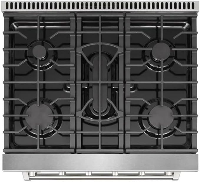 30 inch Professional Freestanding Pro-Style Natural Gas Range or Liquid Propane Gas Range with 5 Burners, 4.55 cu.ft. Oven Capacity, in Stainless Steel - KOS-30RG03M (White-01)