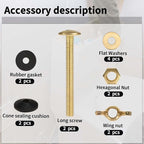 2Pcs Toliet Bolts Universal Toilet Tank to Bowl Bolts Kit Toilet Tank Bolts Heavy Duty Bolts with Rubber,Stainless Steal Washers and Wing Nuts,Toilet Tank Bolts and Rubber Gaskets