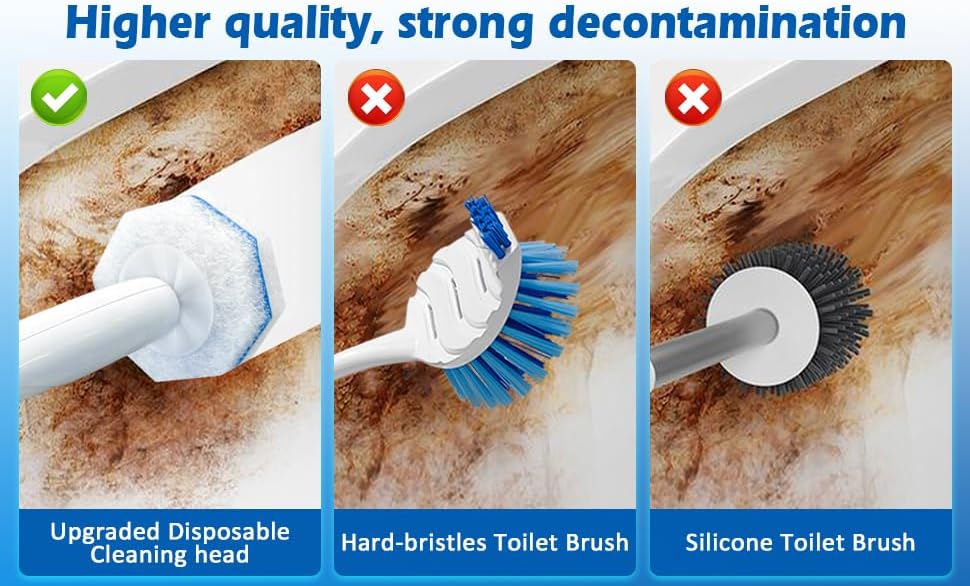 50Count Refills Disposable Toilet Brush Cleaning System, Toilet Cleaning Brush,Toliet Wand Refills,Toilet Bowl Clean Refill Pads,Toilet Brush Head is Compatible with Most Toilet Brush Handles