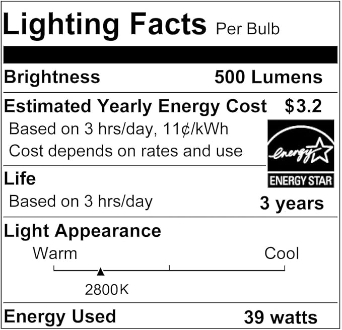 Vinaco PAR30 Long Neck Halogen 39W 120V (50W Equivalent), Long Lasting 6 Pack PAR30L Flood Light Bulb, PAR30 Dimmable, High Output 500LM with PAR 30 E26 Warm White 2800K Indoor Outdoor PAR30LN