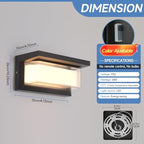 Outdoor Wall Lights, 24W LED 3 Color Exterior IP65 Outdoor Wall Lights Exterior, Porch Wall Sconce with Double Shade, Modern Matte Black Wall Lamps for Patio Front Door Entryway, 4-Pack